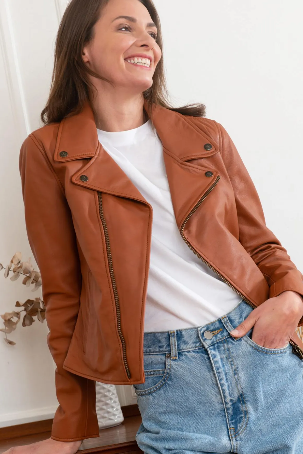 Blouson Femme Schott Lcw8614 Cognac