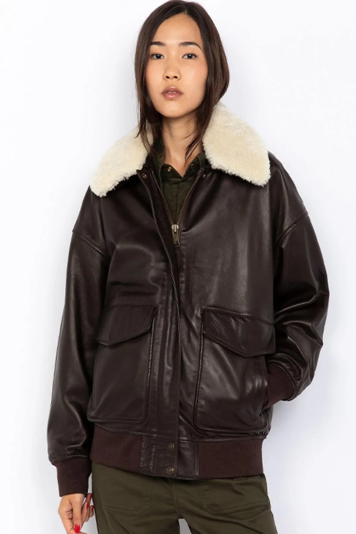 Blouson Femme Schott Lcwdaisy2 Brown
