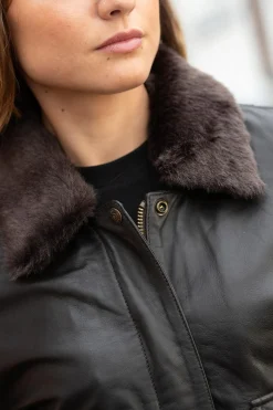 Blouson Femme Schott Lcw9185 Dark Brown