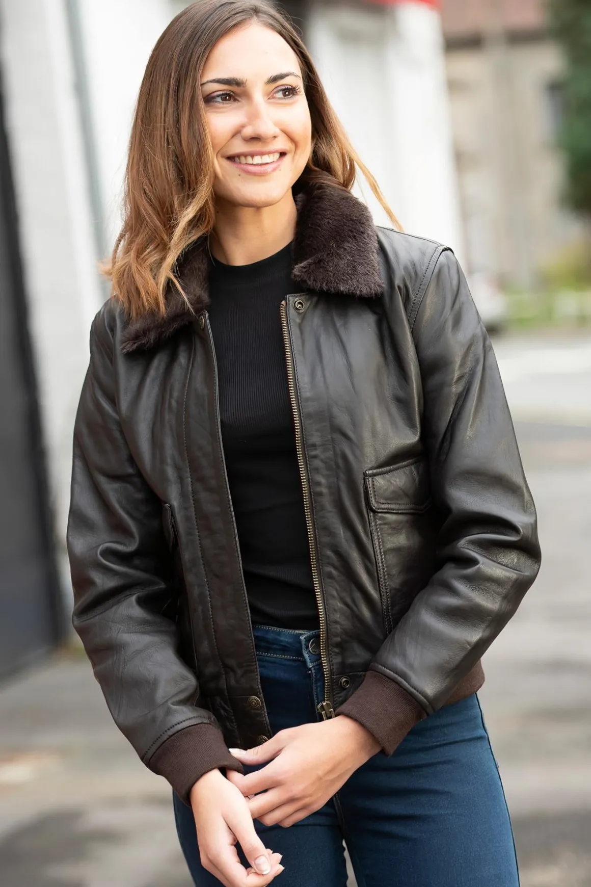 Blouson Femme Schott Lcw9185 Dark Brown