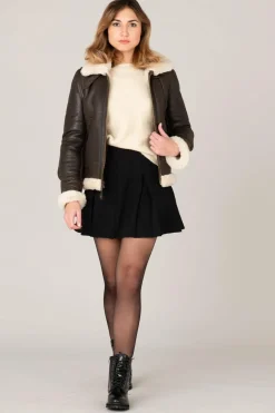 Blouson Femme Schott Lcw1257 Dark Brown