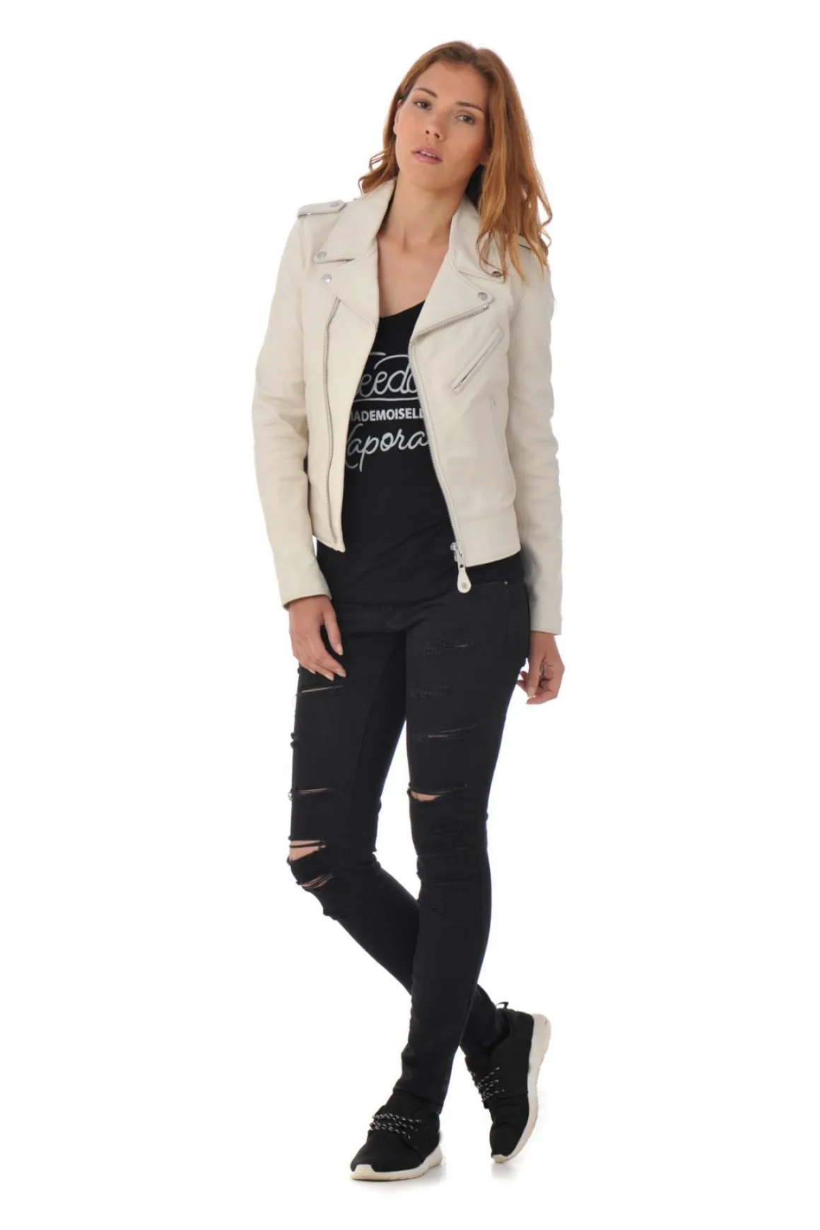 Blouson Femme Schott Lcw1601D White