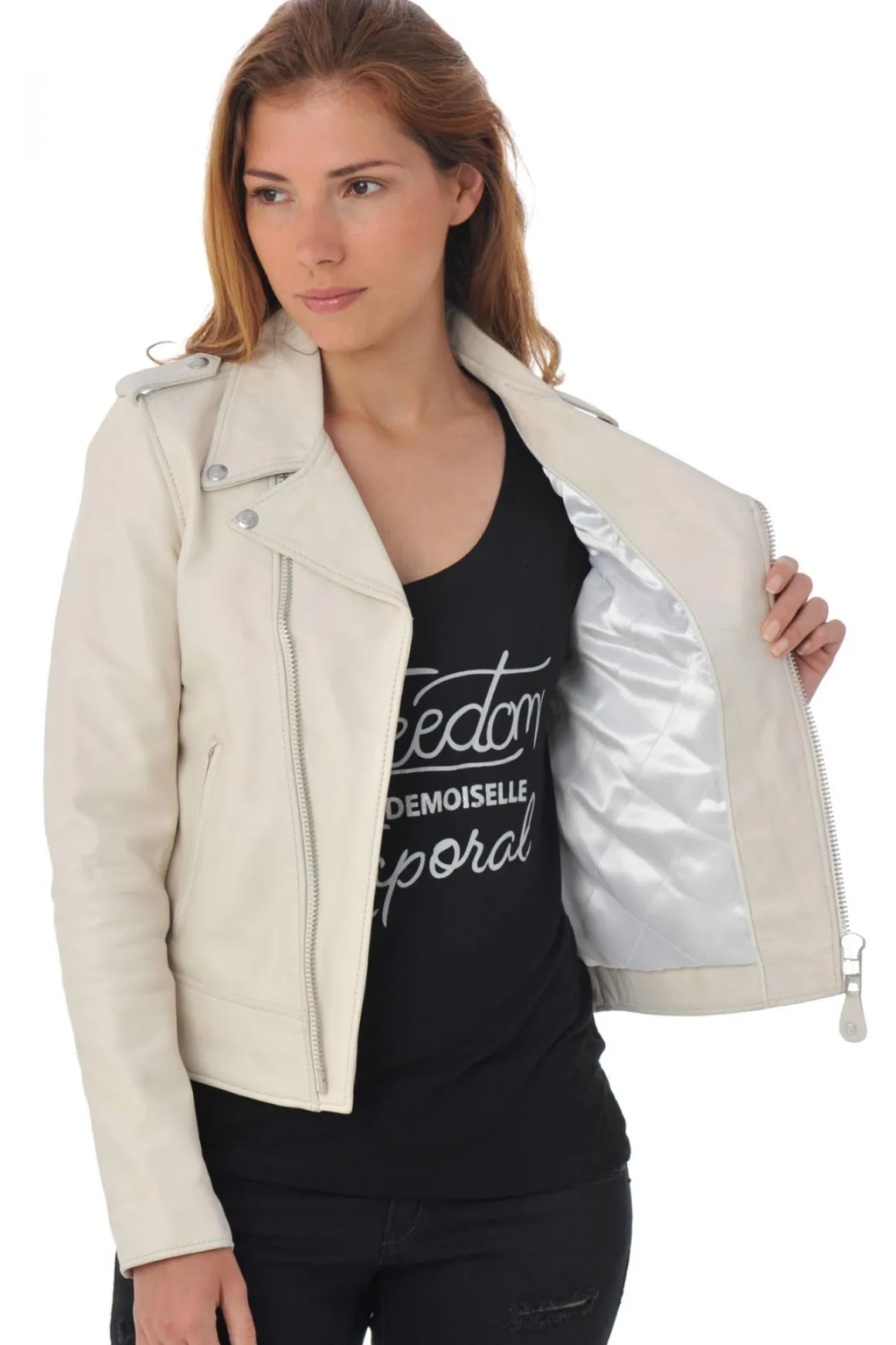 Blouson Femme Schott Lcw1601D White