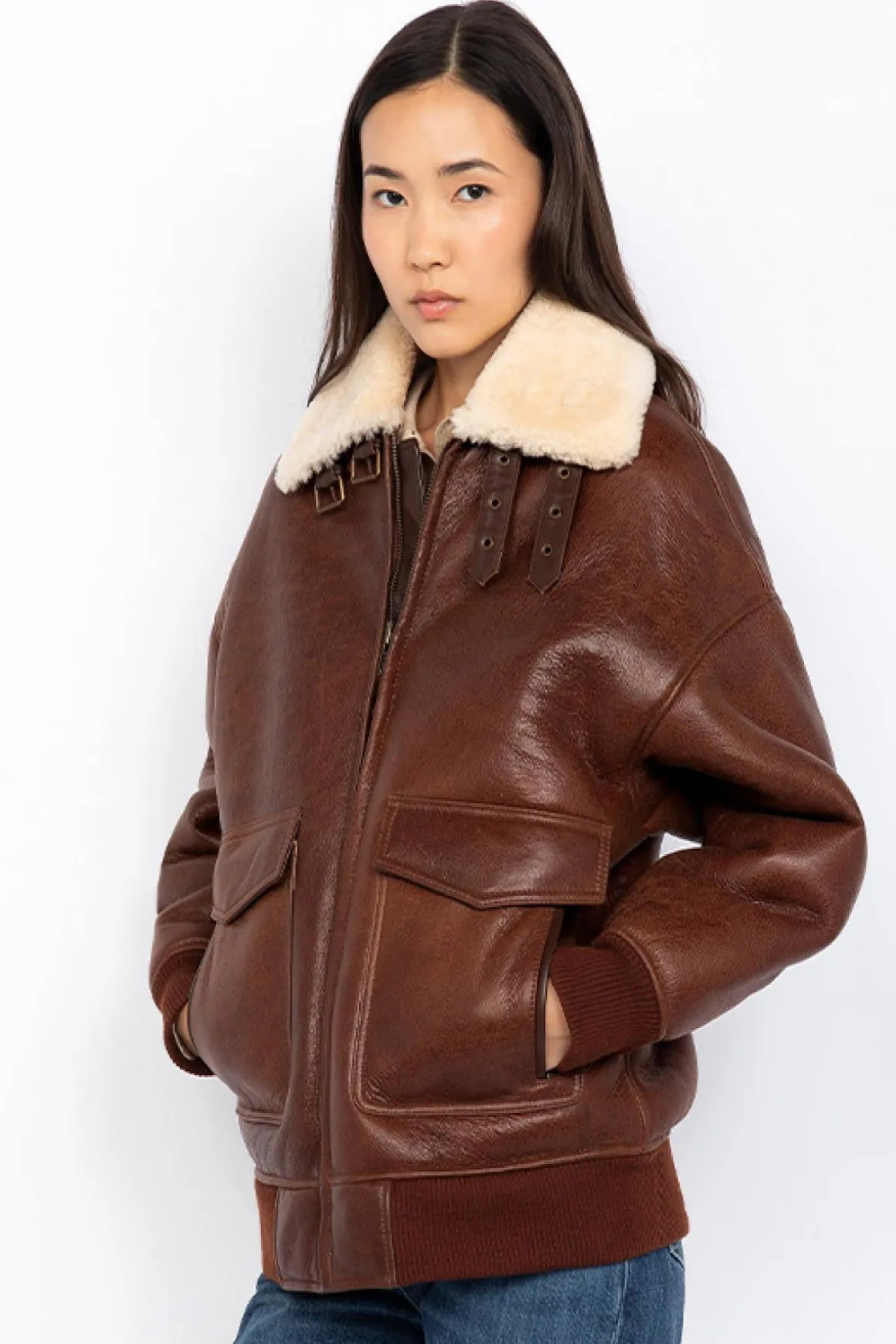 Blouson Femme Schott Lcwelisa Moka