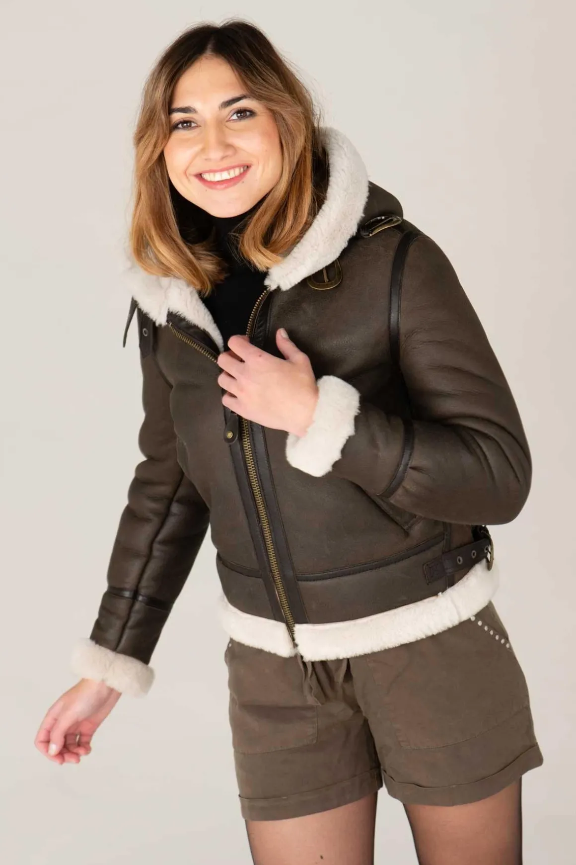 Blouson Femme Schott Lcw1257H Dark Brown