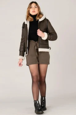 Blouson Femme Schott Lcw1257H Dark Brown