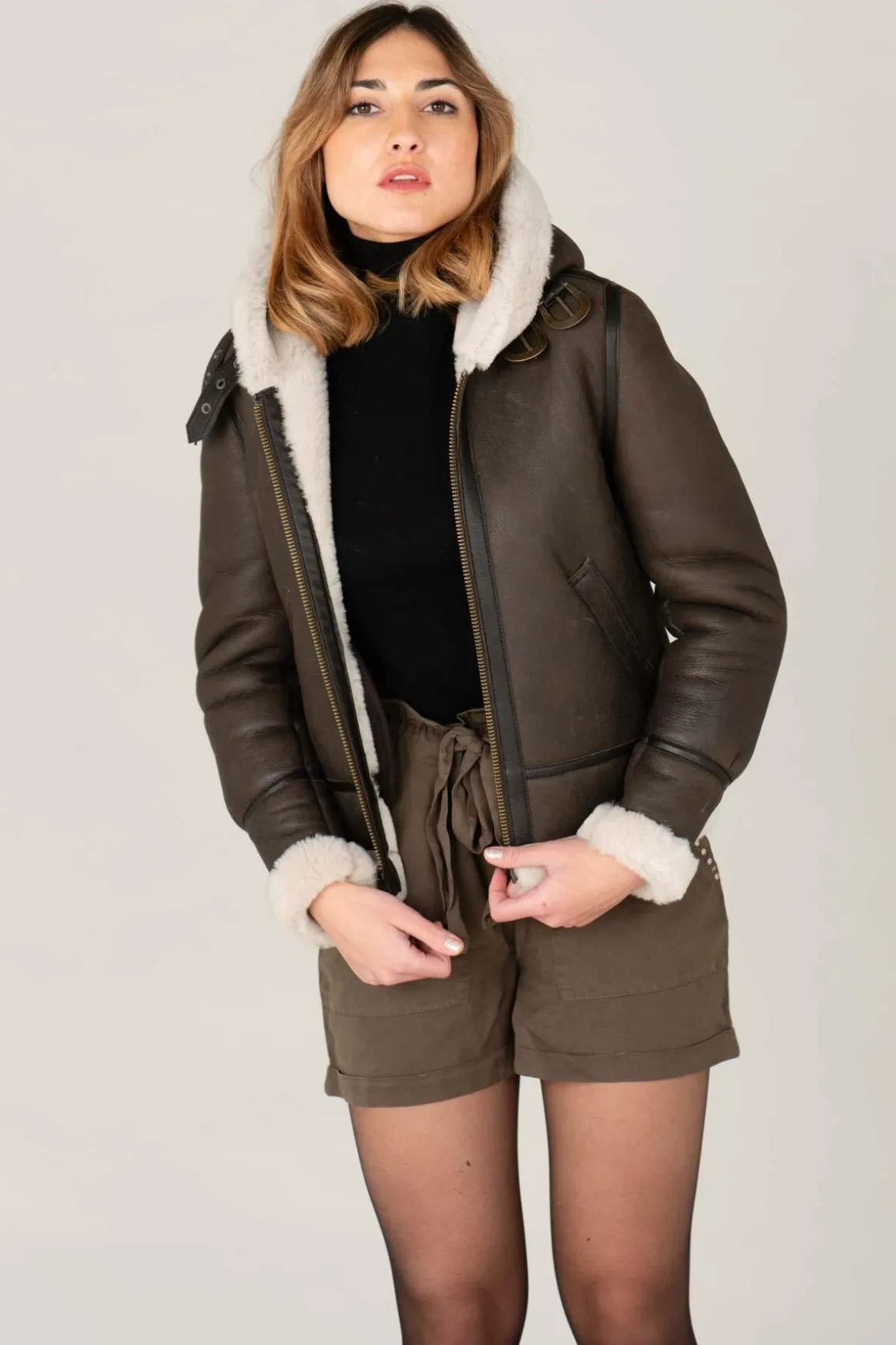 Blouson Femme Schott Lcw1257H Dark Brown