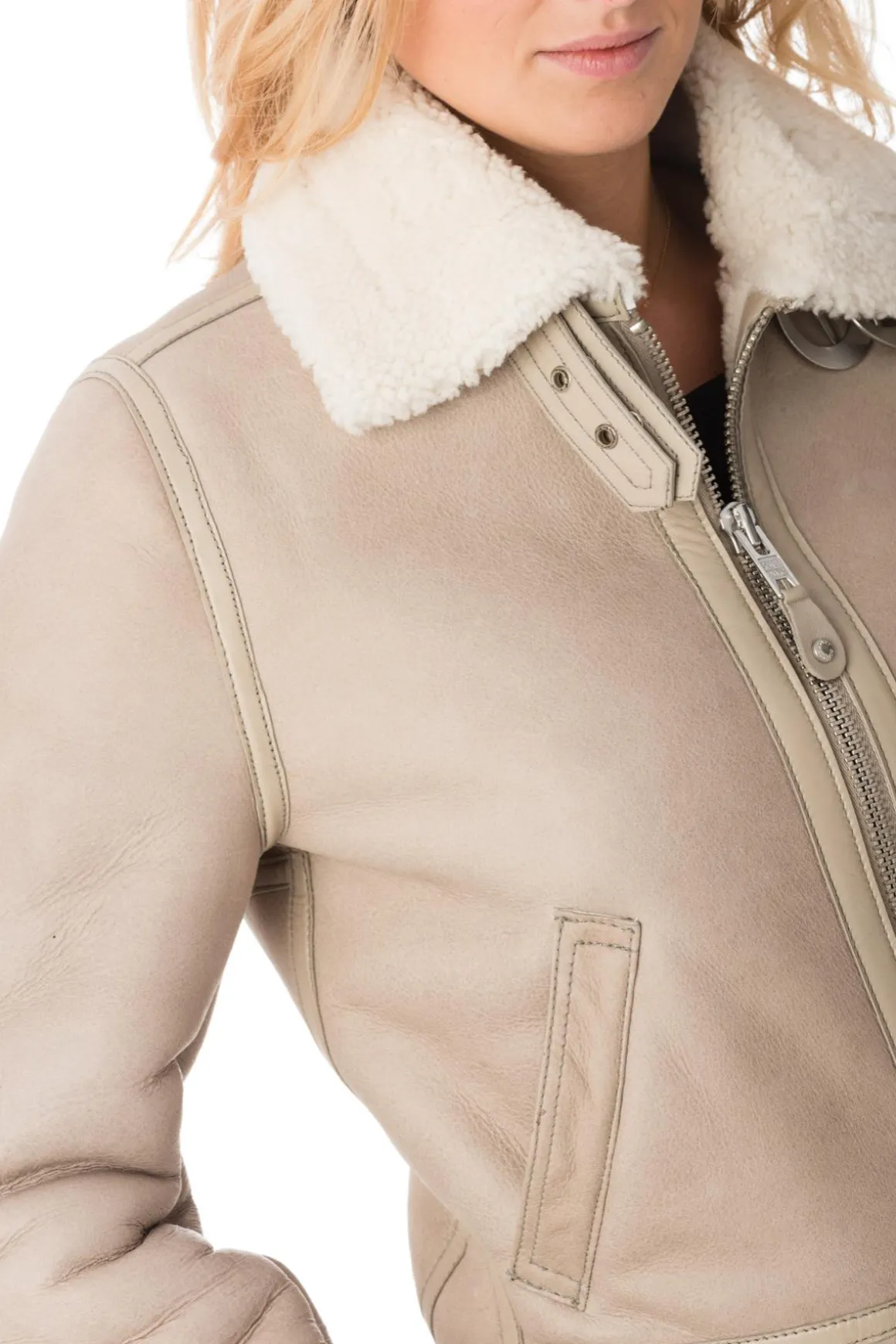 Blouson Femme Schott Lcw1257 Light Beige