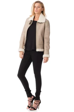 Blouson Femme Schott Lcw1257 Light Beige