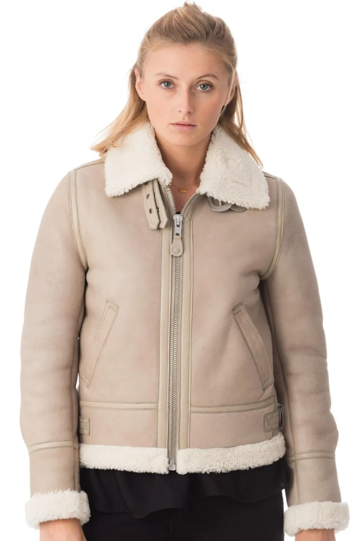 Blouson Femme Schott Lcw1257 Light Beige