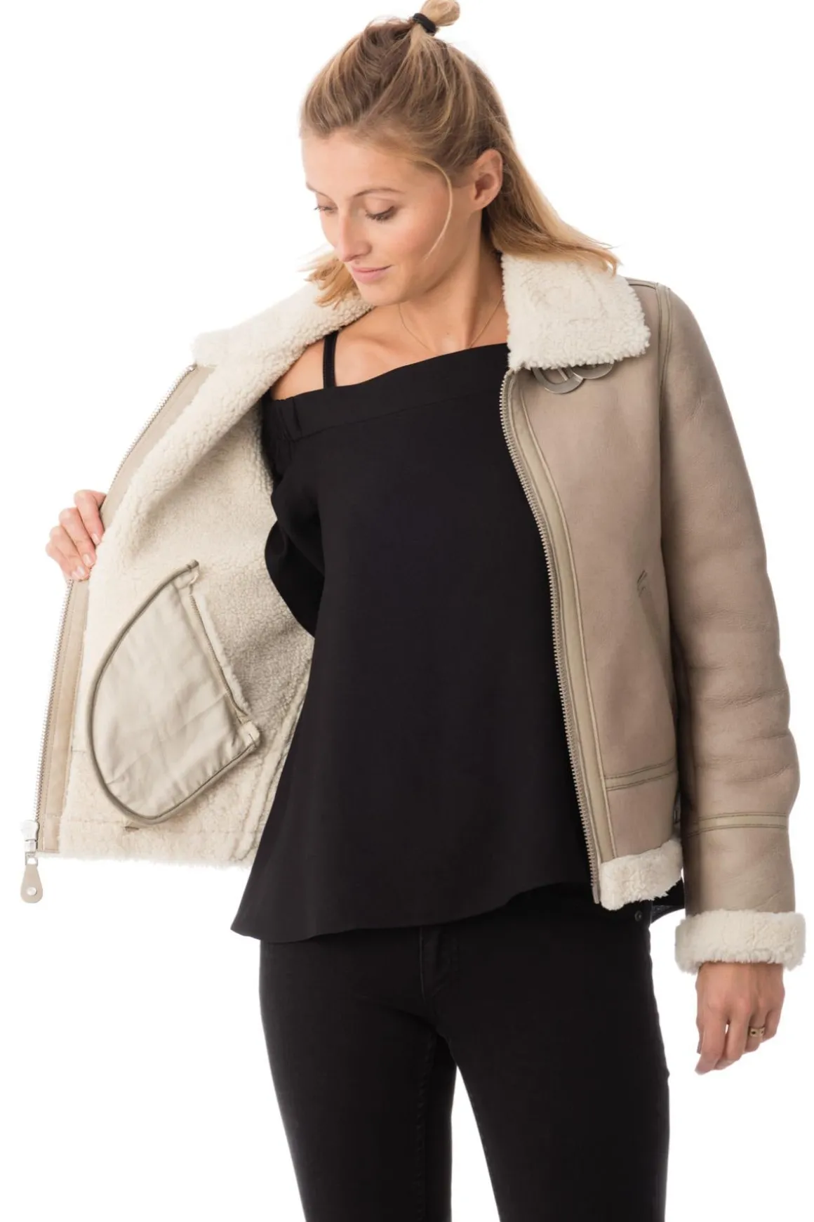 Blouson Femme Schott Lcw1257 Light Beige