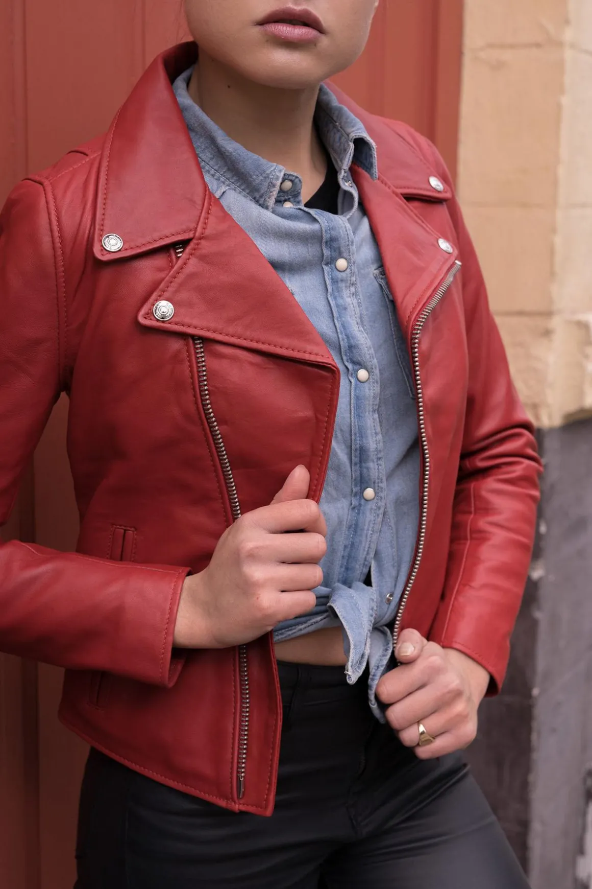 Blouson Femme Schott Lcw8614 Red