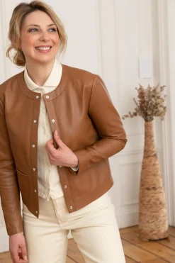 Blouson Femme Serge Pariente Caroline Cognac