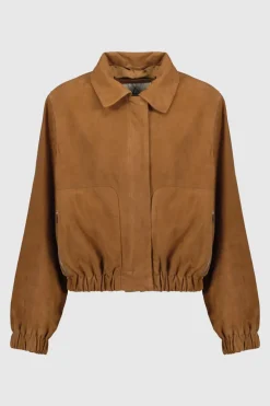 Blouson Femme Serge Pariente Clotilde Goat Suede Cognac