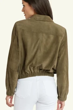 Blouson Femme Serge Pariente Clotilde Goat Suede Khaki