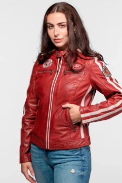 Blouson Femme Von Dutch Roadie Von Sheep Atlas Veg Red