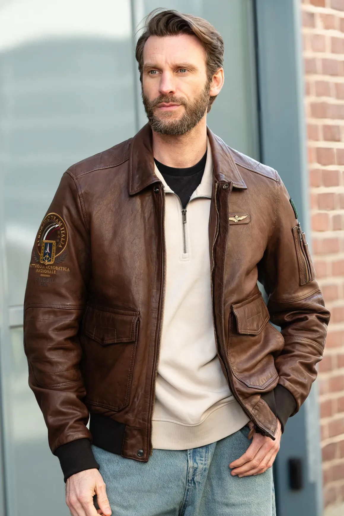 Blouson Homme Aeronautica Militare Pn0963U100839 00048 Tabacco
