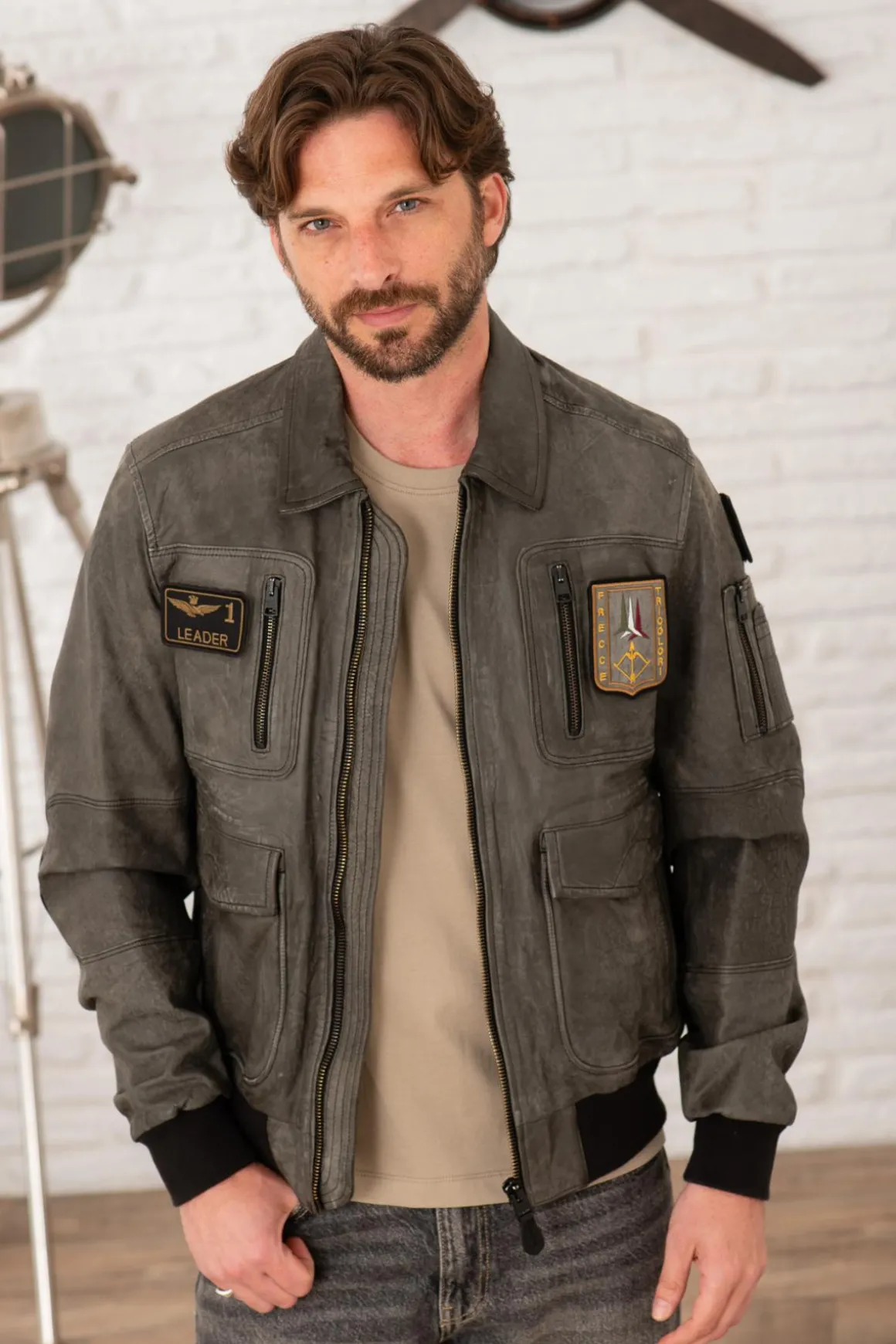 Blouson Homme Aeronautica Militare Pn5047Pl00300 00014 Fumo