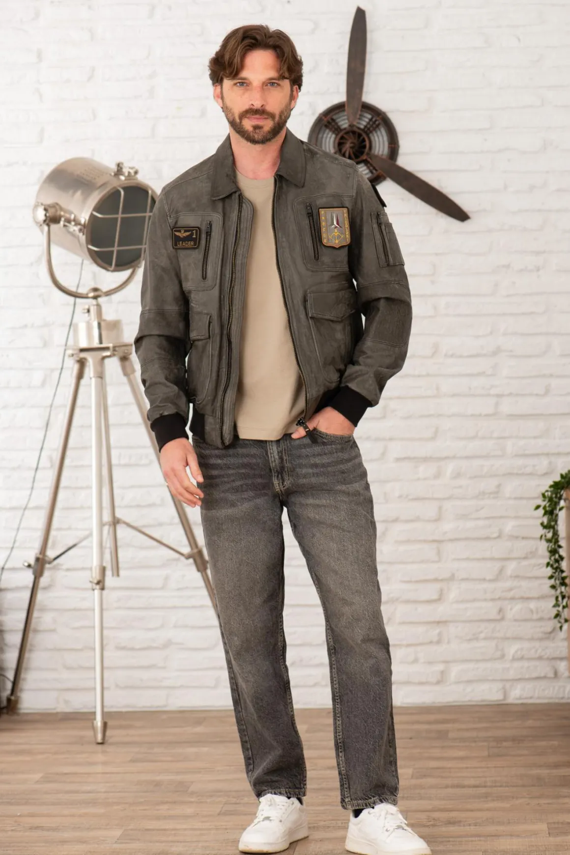 Blouson Homme Aeronautica Militare Pn5047Pl00300 00014 Fumo