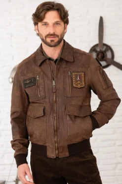 Blouson Homme Aeronautica Militare Pn5047Pl00300 00083 Marrone