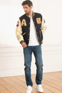 Blouson Homme American College Ac-17 Navy Beige