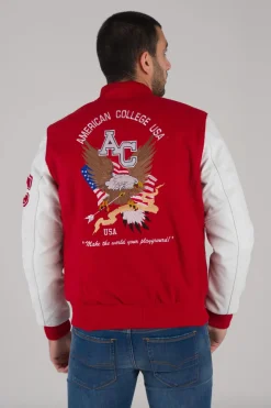 Blouson Homme American College Ref 71 Red/White