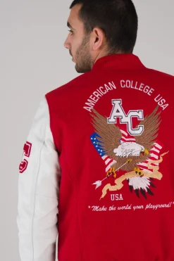 Blouson Homme American College Ref 71 Red/White