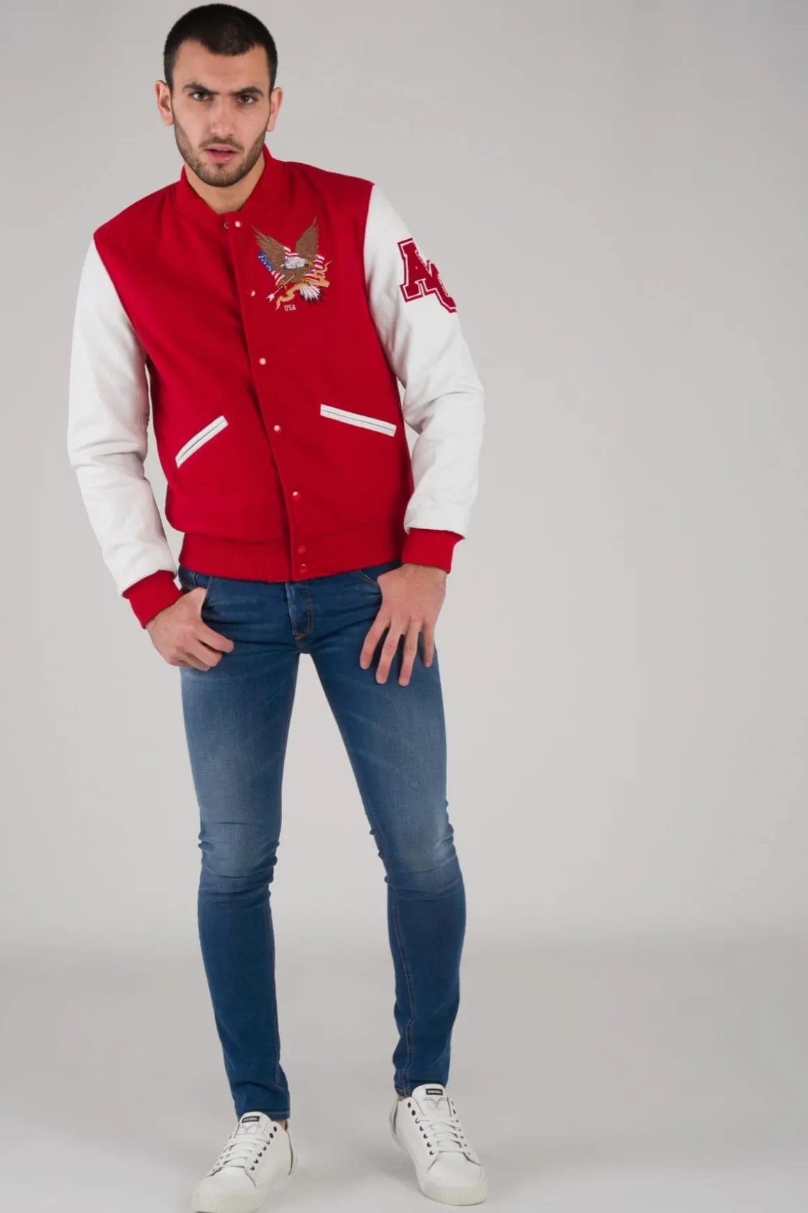 Blouson Homme American College Ref 71 Red/White