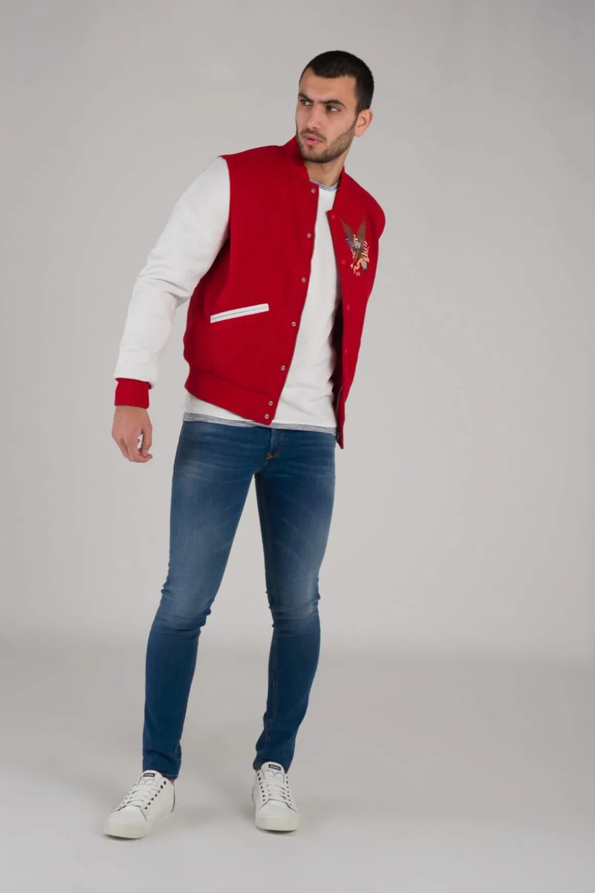 Blouson Homme American College Ref 71 Red/White