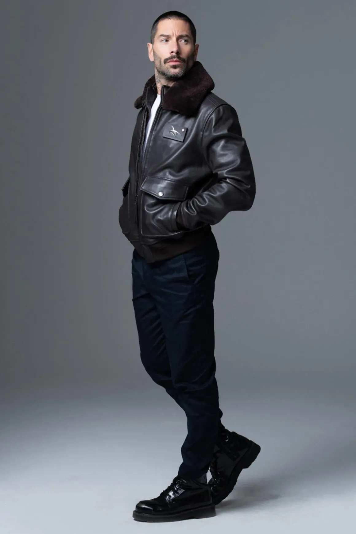 Blouson Homme Armée De L'air Et De L'espace Pilot Atlas Brown