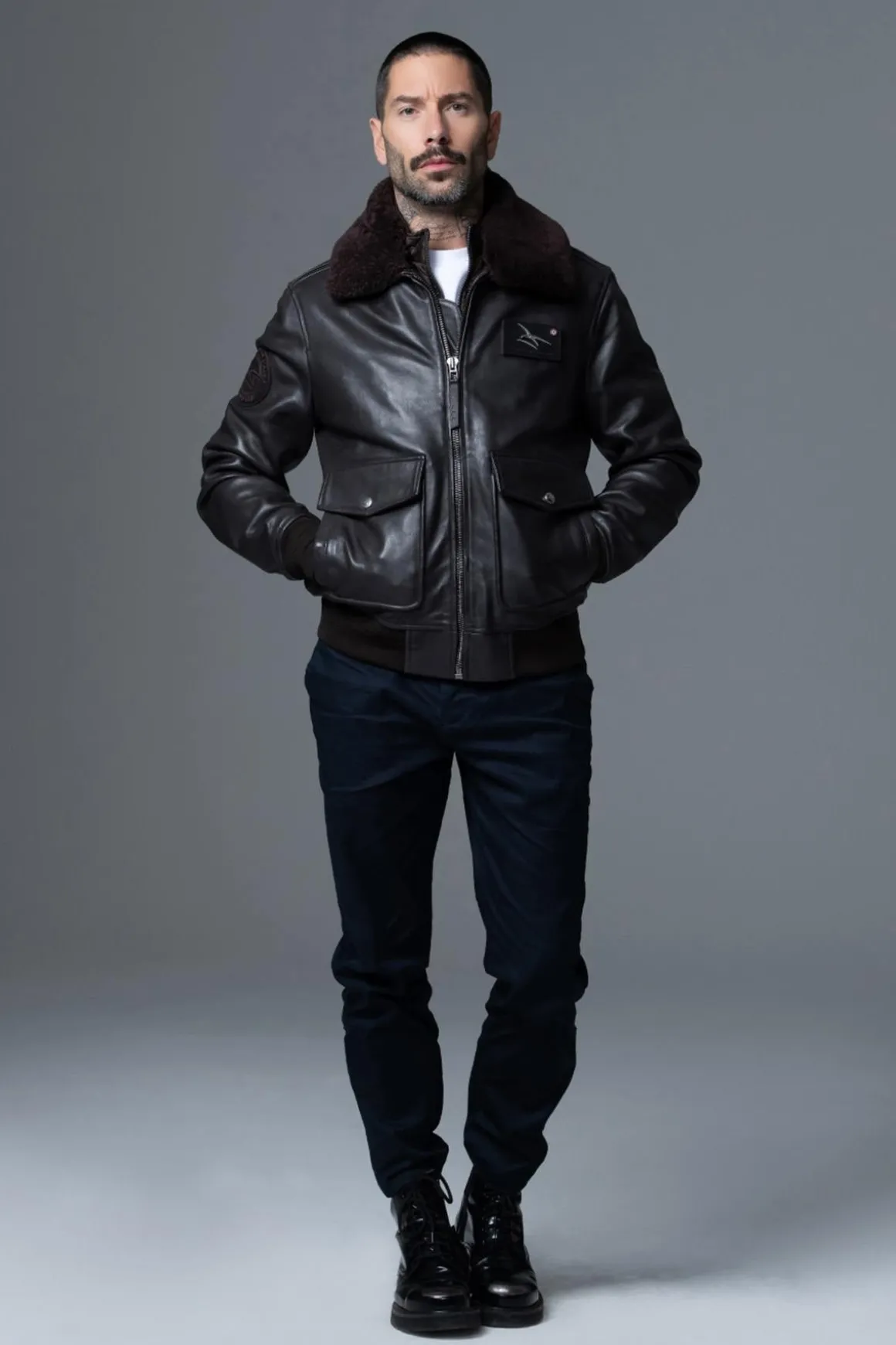Blouson Homme Armée De L'air Et De L'espace Pilot Atlas Brown
