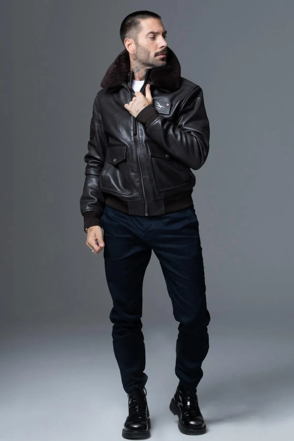 Blouson Homme Armée De L'air Et De L'espace Pilot Atlas Brown