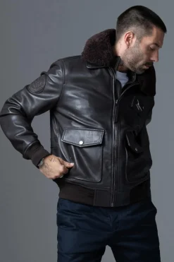 Blouson Homme Armée De L'air Et De L'espace Pilot Atlas Brown