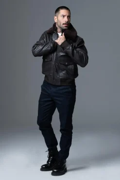 Blouson Homme Armée De L'air Et De L'espace Pilot Atlas Brown