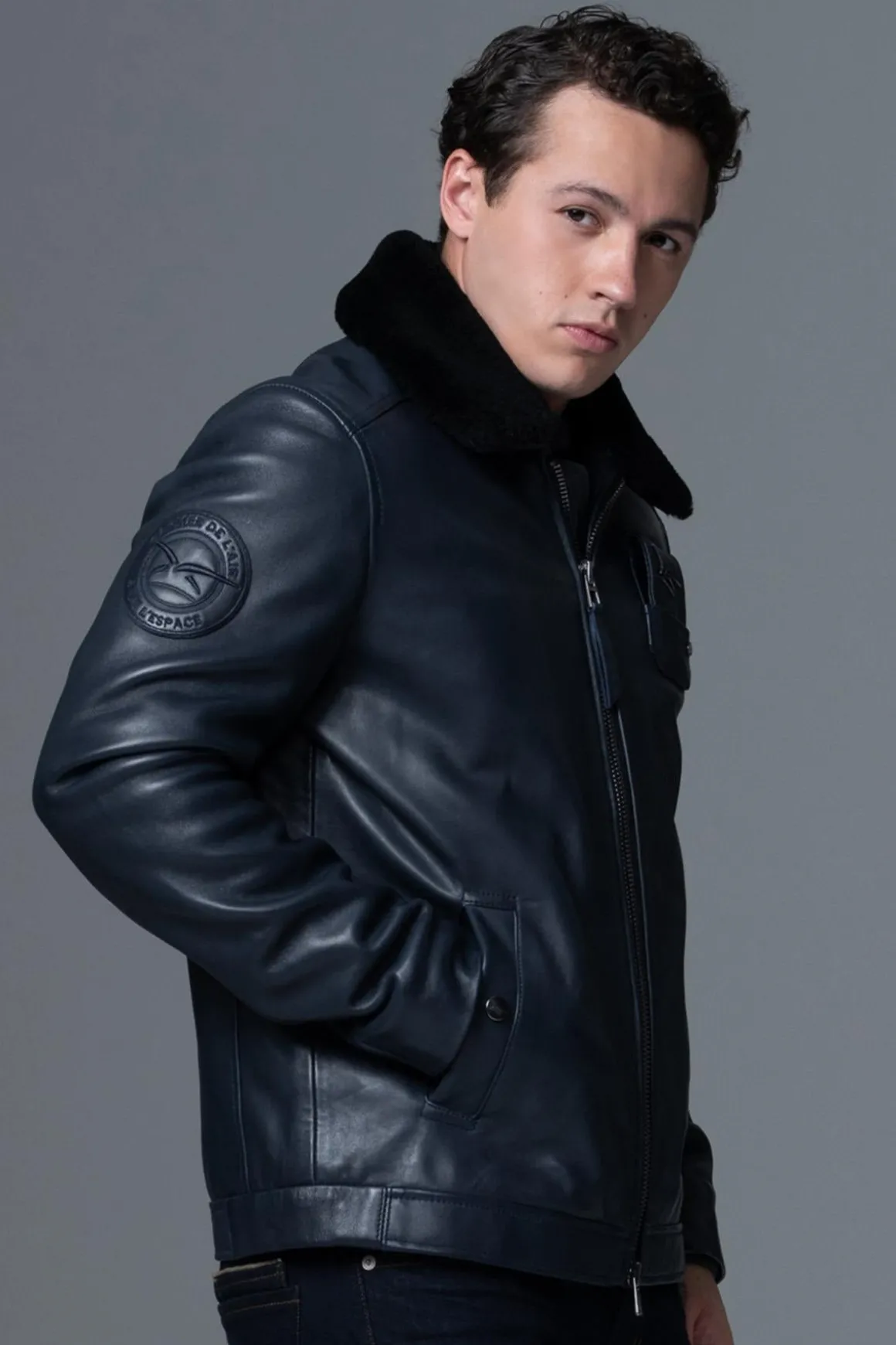 Blouson Homme Armée De L'air Et De L'espace Jet Atlas Navy