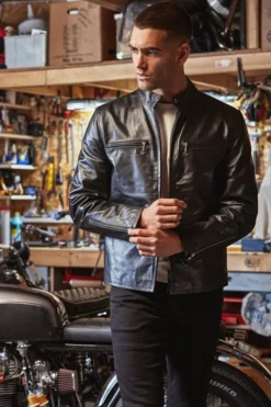 Blouson Homme Avi Leather Cafe Racer