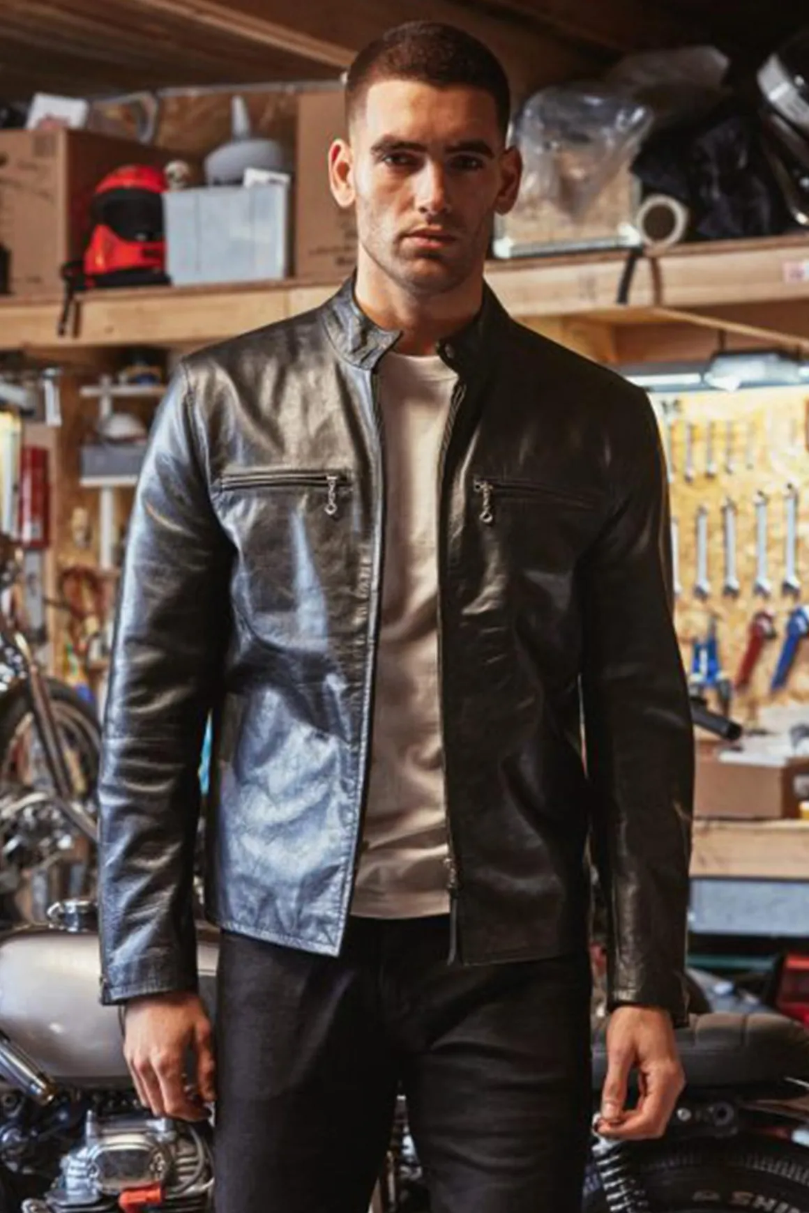 Blouson Homme Avi Leather Cafe Racer