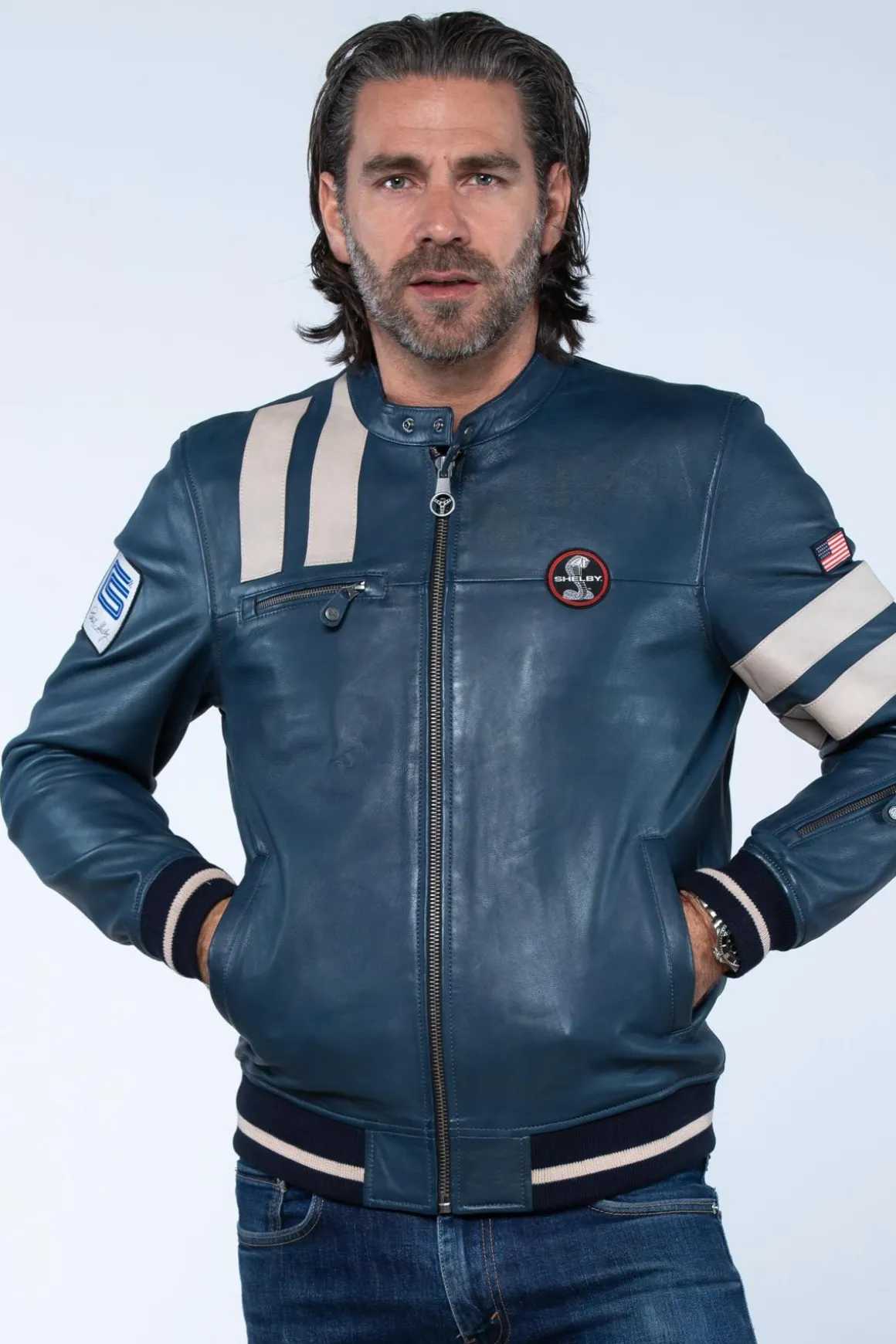Blouson Homme Carroll Shelby Cobra Men Royal Blue