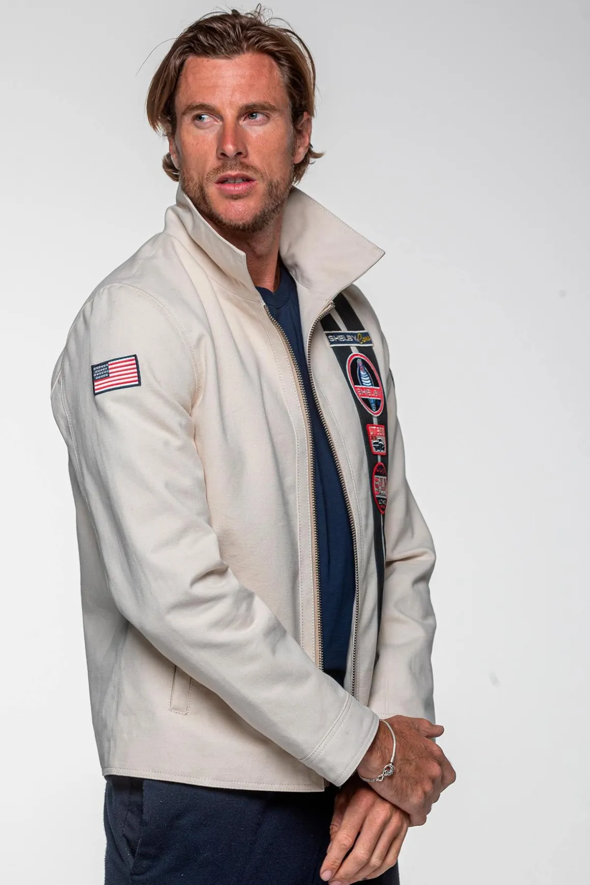 Blouson Homme Carroll Shelby Snake Ecru