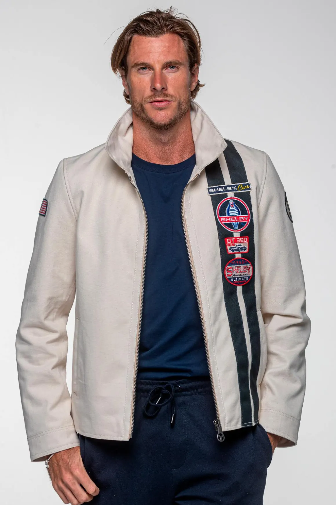 Blouson Homme Carroll Shelby Snake Ecru