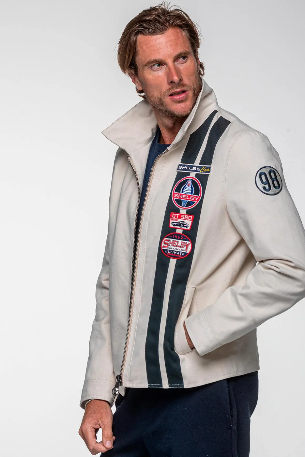 Blouson Homme Carroll Shelby Snake Ecru