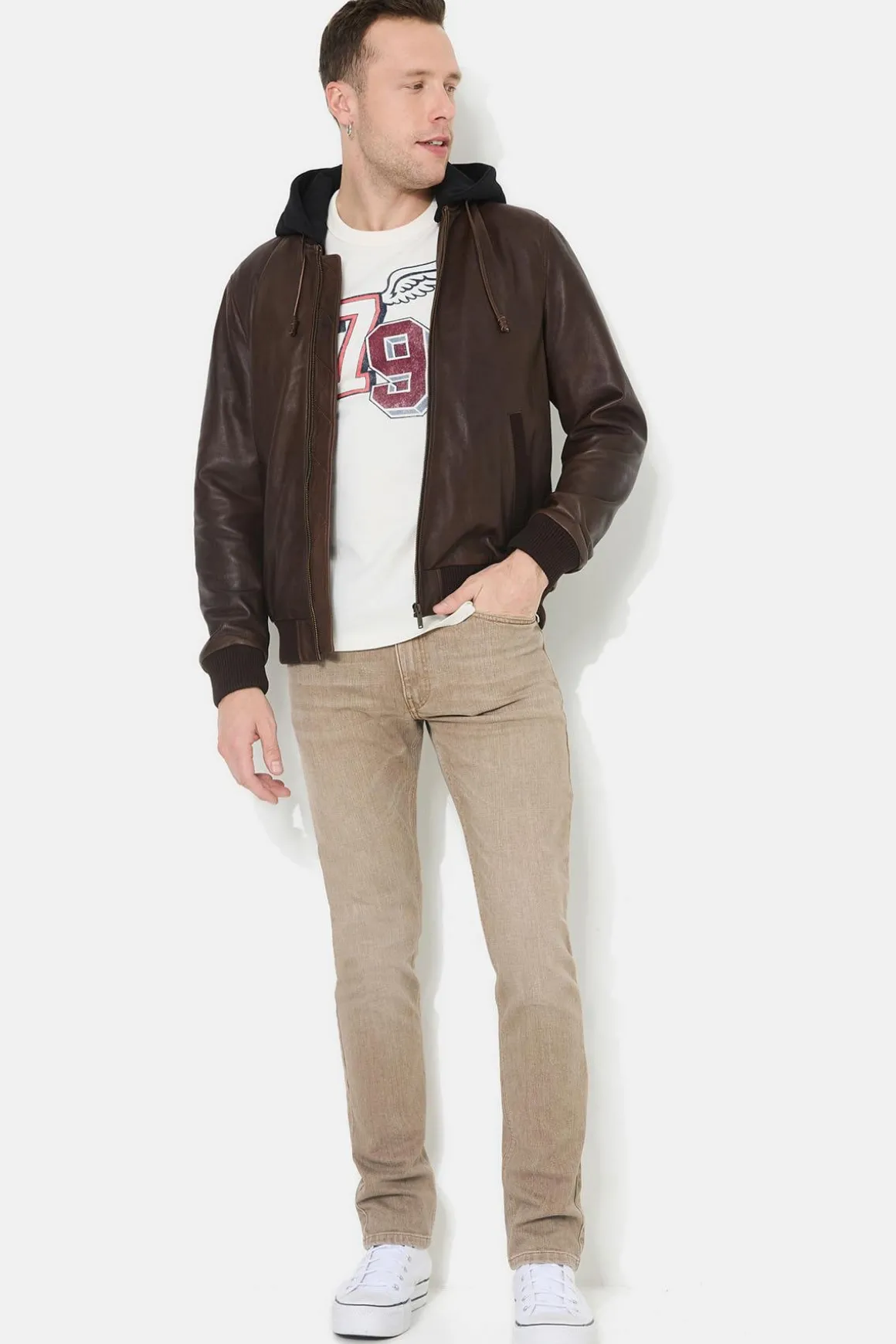Blouson Homme Chevignon Djibril Cuir Cognac