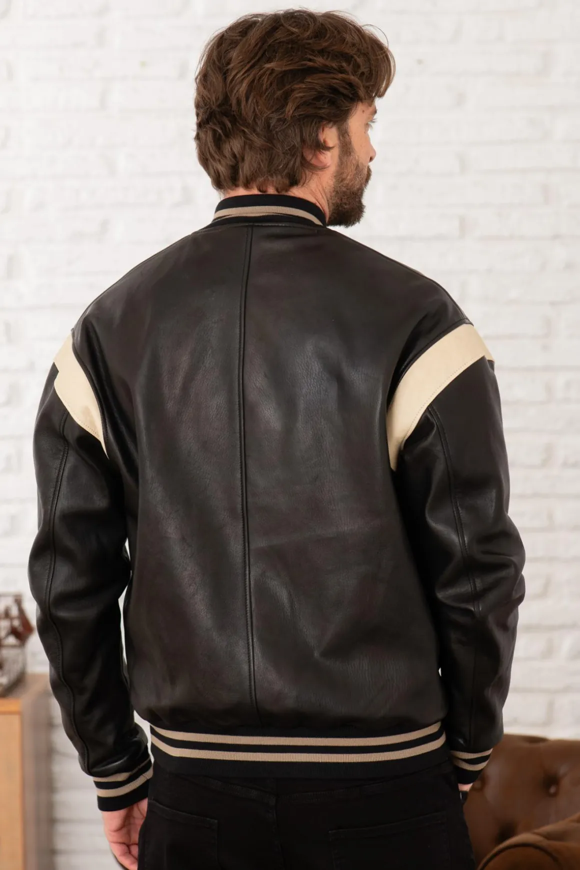 Blouson Homme Chevignon Teddy Varsity Black/White