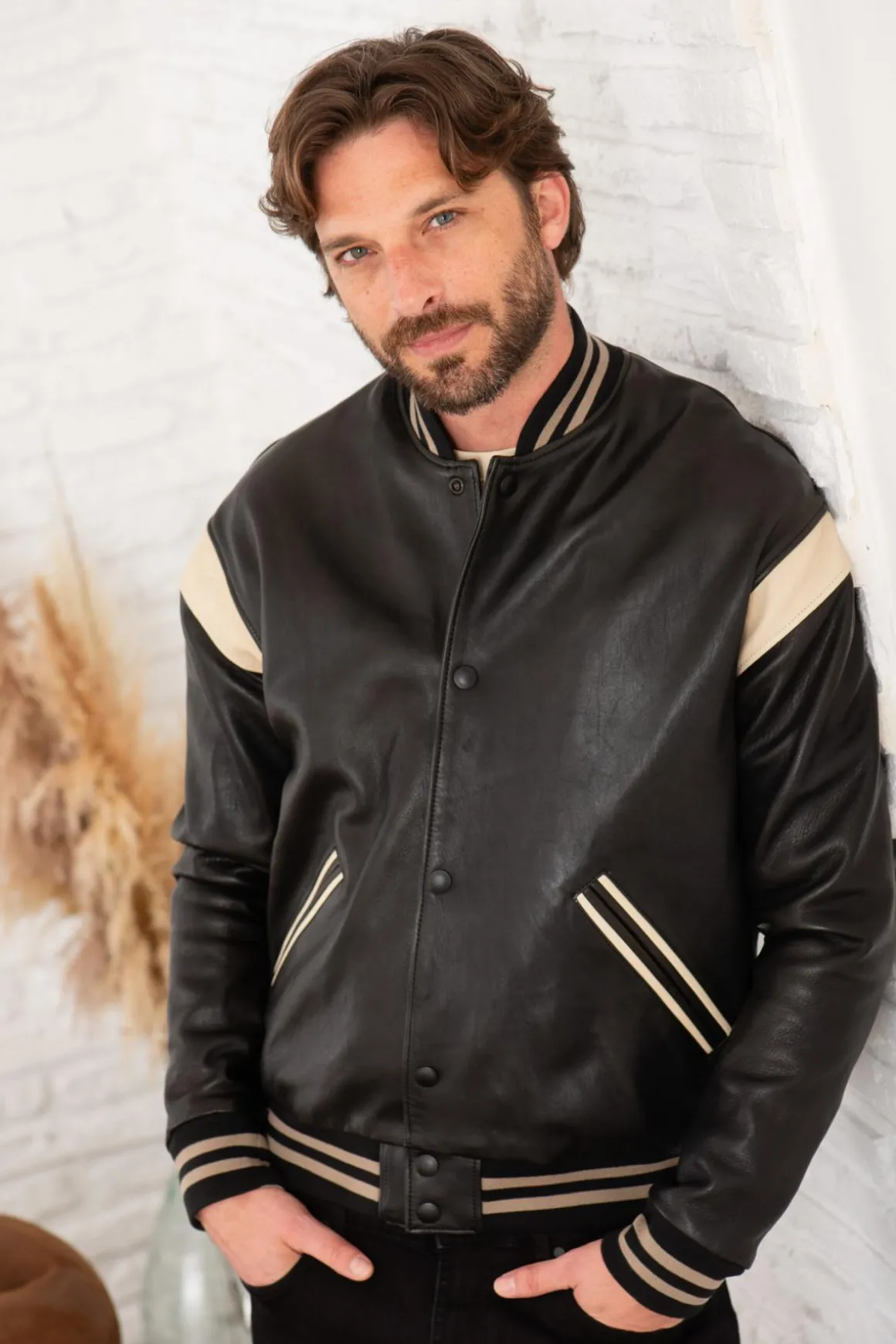 Blouson Homme Chevignon Teddy Varsity Black/White