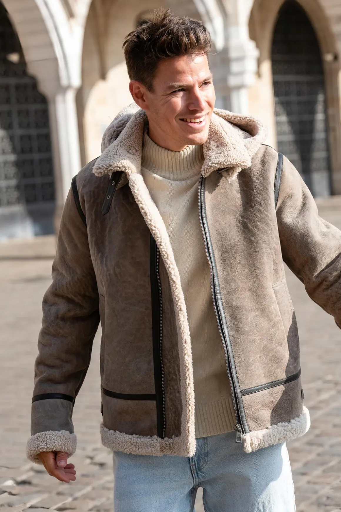 Blouson Homme Cityzen Bombardier Capuche Old Sable