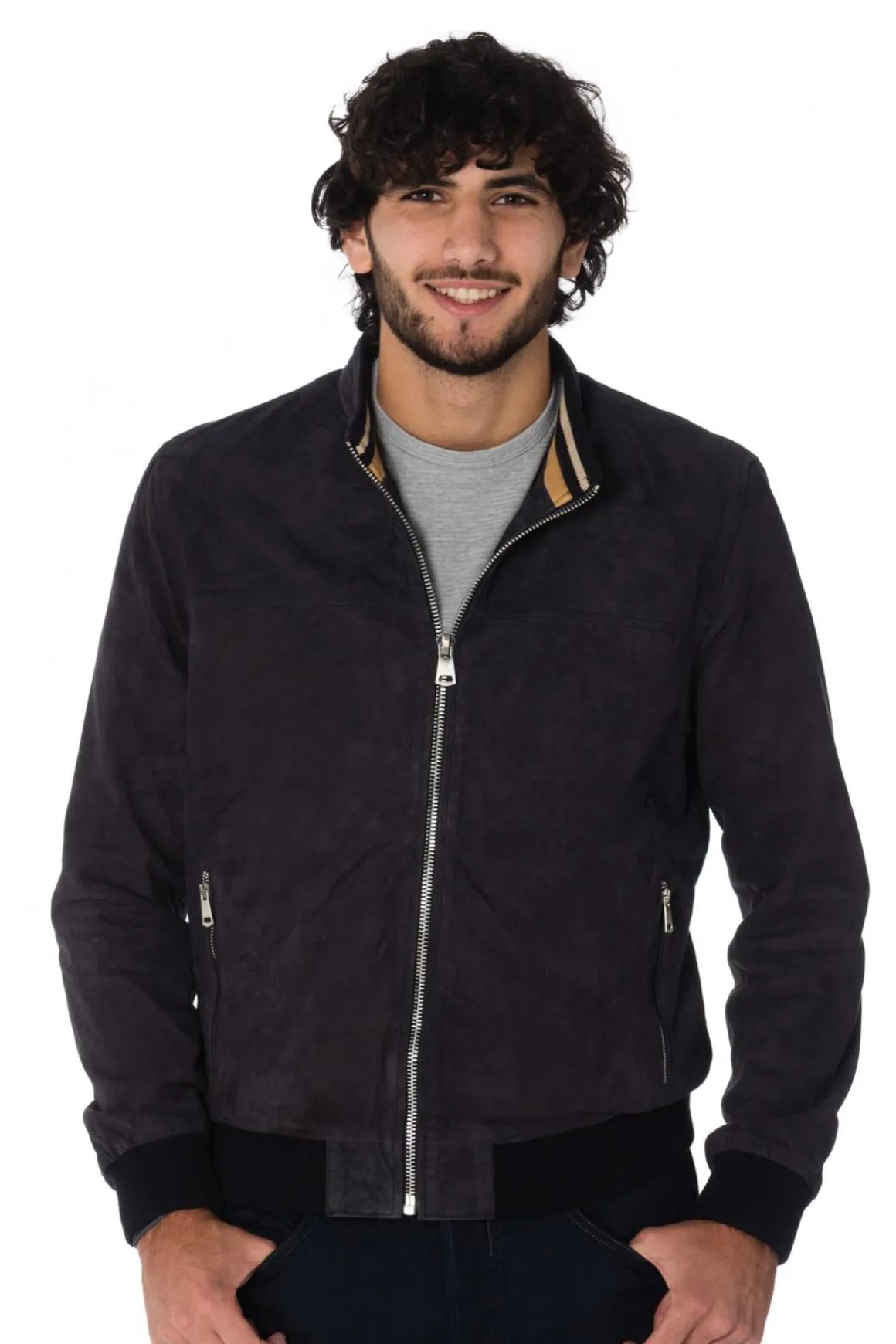 Blouson Homme Cityzen Eridan Goat Suede Navy Zz40