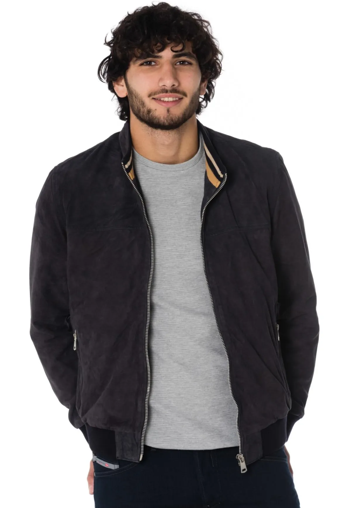 Blouson Homme Cityzen Eridan Goat Suede Navy Zz40