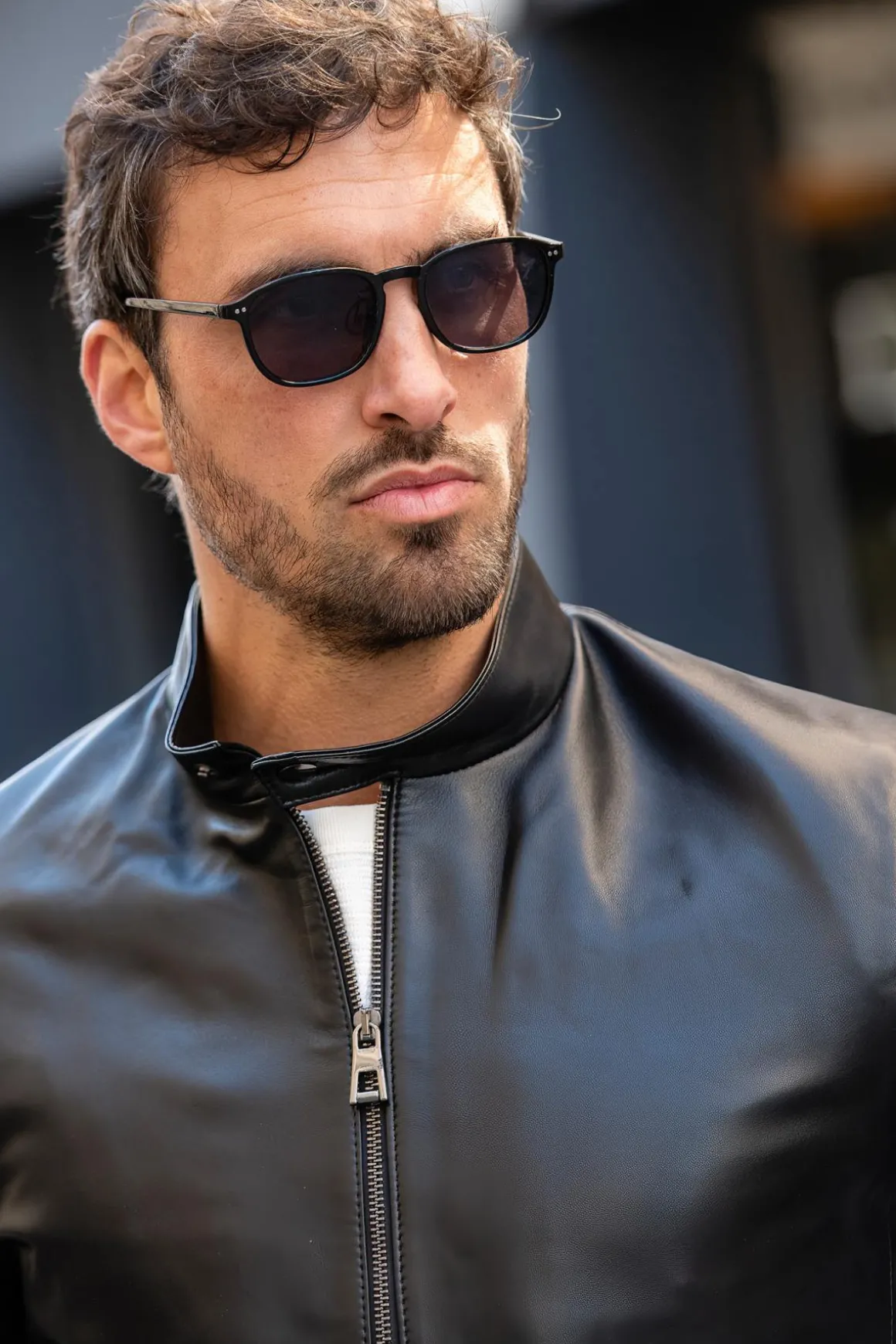 Blouson Homme Cityzen Miguel Agneau Perle Noir