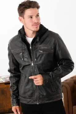 Blouson Homme Cityzen Philadelphia Rub Off Black