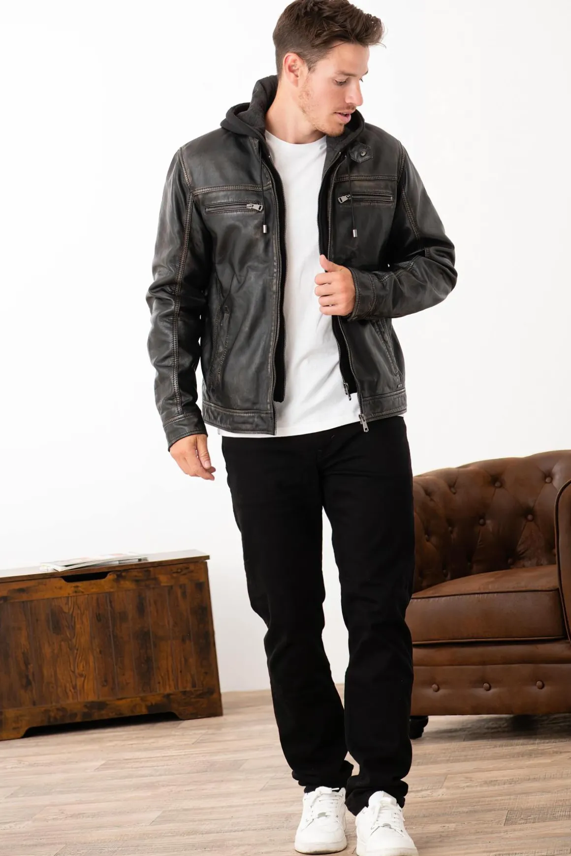 Blouson Homme Cityzen Philadelphia Rub Off Black